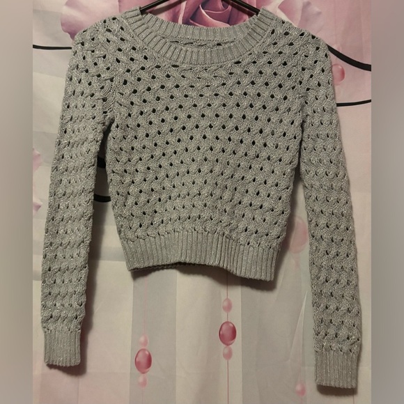 Kids Justice Gray Silver
Tinsel Long Sleeve Crop Knit
Sweater Size 12 - Picture 1 of 7